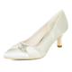 Women's Wedding Shoes Pumps Valentines Gifts Pumps Party Party Evening Wedding Heels Bridal Shoes Bridesmaid Shoes Rhinestone Kitten Heel Pointed Toe Basic Minimalism Satin Loafer Silver White