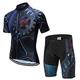 21Grams Men's Cycling Jersey with Shorts Short Sleeve Mountain Bike MTB Road Bike Cycling Black Red Royal Blue Gear Bike Clothing Suit 3D Pad Breathable Moisture Wicking Quick Dry Reflective Strips