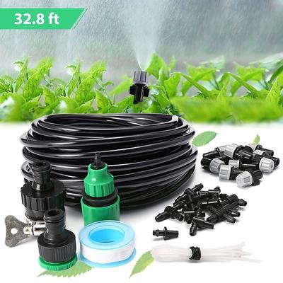 Micro Irrigation Kits, 10 Meters Blank Distribution Drip Irrigation Kit Fog System 4/7 Automatic Tube With 20 Pieces Of Plastic Fog Spray For Garden, Patio, Lawn Greenhouse