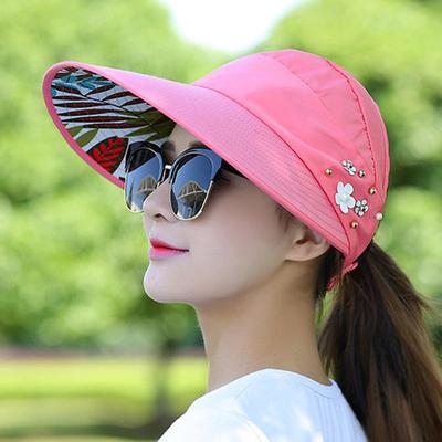 Summer Sun Hat Women's Outdoor Travel Sunscreen Sun Hat Foldable Anti-Ultraviolet Sun Hat