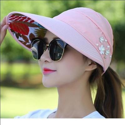 Summer Sun Hat Women's Outdoor Travel Sunscreen Sun Hat Foldable Anti-Ultraviolet Sun Hat