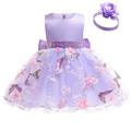 Kids Girls' Dress Floral Butterfly Sleeveless Birthday Daily Lace Ruched Mesh Cute Princess Cotton Midi Floral Embroidery Dress A Line Dress Tulle Dress Summer Fall 2-8 Years Pastel Pink Pink Purple