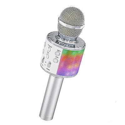 Kids Karaoke Microphone Wireless Karaoke Microphone with LED Light for Girls 3-12 Years Old Christmas Gift Toys for Kids