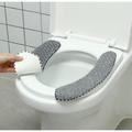 Thick Padded Toilet Seat Cover Mat Warm Plush Toilet Seat Cushion Non Slip Soft Toilet Cushion Washable Toilet Seat Warmer Mat with Self Adhesive Tape for Toilet Bathroom