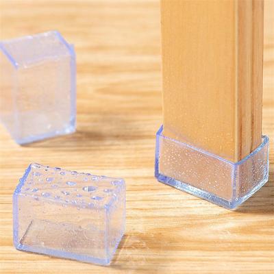 8PCS Table Chair Leg Mat Transparent Silicone Non-slip Table Chair Leg Caps Foot Protection Cover Pads Wood Floor Protectors