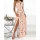 Women's Black Dress Prom Dress Formal Party Dress Swing Dress Long Dress Maxi Dress Red White Sleeveless Floral Split Cut Out Print Spring One Shoulder