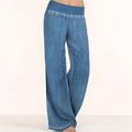 Women's Jeans Wide Leg Baggy Jeans Micro-elastic Classic Modern Office Daily Black Blue S M Spring Fall