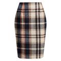 Women's Skirt Bodycon Plaid Skirt Mini High Waist Skirts Print Plaid Maillard Street Daily Winter Cotton Fashion Sexy dark brown Dark Khaki Light Khaki Pure black