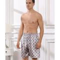 Men's Sleepwear Silk Boxers Pajama Shorts Pure Color Casual Home Bed Faux Silk Satin Breathable Shorts Summer Silver Pure black