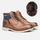 Men's Boots Retro Work Boots Work Sneakers Walking Vintage Casual Outdoor Daily Leather Height Increasing Mid-Calf Boots Lace-up Black Brown khaki Fall Winter
