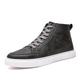 Men's Sneakers Leather Shoes British Style Plaid Shoes Dressy Sneakers Casual British Preppy Daily Leather Breathable Comfortable Slip Resistant Lace-up Black White Brown Spring Fall