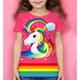 Girls' T shirt Short Sleeve T shirt Tee Animal Rainbow 3D Print Active Polyester School Daily Wear Kids Print 4-12 Years 3D Printed Graphic Regular Fit Shirt