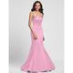 Mermaid / Trumpet Bridesmaid Dress Strapless Sleeveless Lace Up Floor Length Satin with Side Draping 2023
