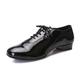 Men's Latin Shoes Ballroom Shoes Modern Shoes ShoesFor Men Professional Ballroom Dance Waltz Leatherette Loafers Party /Prom Fashion Solid Color Thick Heel Closed Toe Lace-up Adults' Black