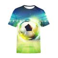 Kids Boys World Cup T shirt Tee Football Short Sleeve Cotton Children Top Casual Cool Adorable Summer Deep Green 2-12 Years