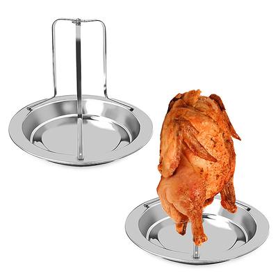 Chicken Roaster Rack Stainless Steel Beer Can Chicken Holder Vertical Roaster Rack Chicken Roasting Rack Roasting Pan for Grill Oven BBQ
