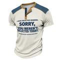 Funny Slang I Have Selective Hearing Sorry You Weren't Selected Today Men's Casual 3D Print T shirt Tee Henley Shirt Waffle T Shirt Sports Outdoor Casual Daily T shirt White Blue Khaki Short Sleeves T