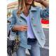 Women's Casual Jacket Button Down Spring Jacket Heated Jacket Outerwear Long Sleeve Fall Navy S