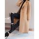 Women's Winter Coat Long Overcoat Double Breasted Lapel Pea Coat Thermal Warm Windproof Trench Coat Stylish Contemporary Modern Jacket Long Sleeve with Pockets Black Yellow Red