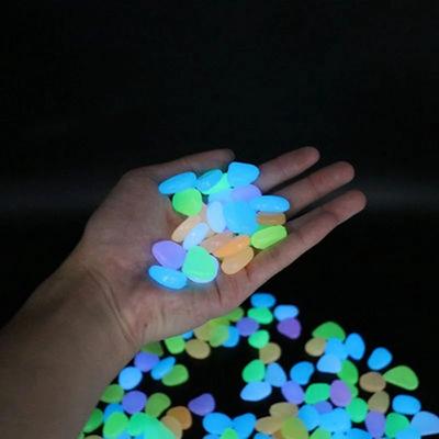 90pcs/pack Outdoor Yard Luminous Stones Garden Pebbles Glow In Dark Fish Tank Aquarium Decoration Natural Crystals Rocks