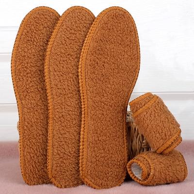 2 Pairs Winter Alpaca Wool Insoles Soft Plush Warm Thicken Foot Thermal Shoe Insole for Women Men Breathable Snow Boots Shoes Heat Pads