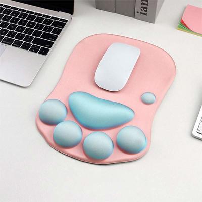 Ergonomic 3D Mouse Pad with Wrist Support Cute Cat Paw Soft Comfortable Silicone Wrist Rest Mice Mat Anti-Slip Wrist Pad for Computer Office Computer Game