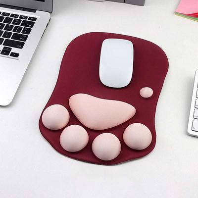 Ergonomic 3D Mouse Pad with Wrist Support Cute Cat Paw Soft Comfortable Silicone Wrist Rest Mice Mat Anti-Slip Wrist Pad for Computer Office Computer Game