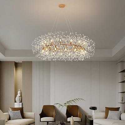 Fireworks Crystal Chandelier Modern, Sputnik Dandelion Chandelier, 60/80 Chrome Pendant Lighting for Restaurant Stairs Kitchen Dining Room Bedroom Living Room