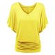 Women's Plus Size T shirt Tee BurgundyTee Plain Daily Going out Weekend Batwing Sleeve Black White Yellow Ruched Half Sleeve Streetwear Casual Preppy V Neck Regular Fit Summer Spring