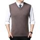 Men's Sweater Vest Wool Sweater Pullover Sweater Jumper Ribbed Knit Knitted Solid Color V Neck Business Keep Warm Work Daily Wear Clothing Apparel Sleeveless Spring Fall Camel Black M L XL