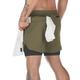 Men's 2 in 1 Running Shorts with Liner Workout Gym Athletic Shorts Quick Dry Lightweight Training Shorts with Pockets