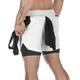 Men's 2 in 1 Running Shorts with Liner Workout Gym Athletic Shorts Quick Dry Lightweight Training Shorts with Pockets