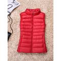 Women's Puffer Vest Vest Quilted Vest Windproof Warm Outdoor Christmas Street Daily Wear Zipper Zipper Stand Collar Fashion Outdoor Casual Minimalism Plain Regular Fit Outerwear Sleeveless Fall Winter