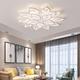 Modern Acrylic Ceiling Lamp 27.3 inch 65W LED Maple Leaf Flower Design Adjustable Light Branch Chandelier Embedded Installation Chandelier Lamp Suitable for Living Room Bedroom and Restaurant