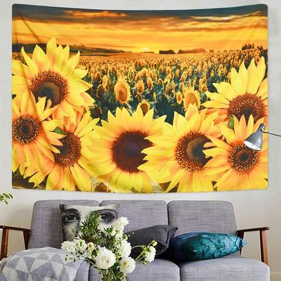 Wall Tapestry Art Decor Blanket Curtain Picnic Tablecloth Hanging Home Bedroom Living Room Dorm Decoration Polyester Sunflower Beauty Views
