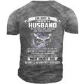 I 'M Not A Perfect Husband But My Crazy Wife Loves Me That Is Enough Mens 3D Shirt For Anniversary Grey Summer Cotton Men'S Tee Graphic Funny Shirts Slogan Letter Crew Neck Gray 3D Print Outdoor