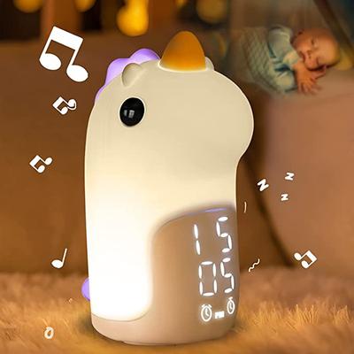 Unicorn Alarm Clock Smart Night Light with Remote Control Colorful Children's Dimmable Variable Color Countdown Early Morning Wake-Up Soft Light Induction Environmentally Friendly Silicone Light
