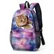 Women's Backpack School Bag Bookbag 3D Print Commuter Backpack School Daily Cat Polyester Large Capacity Lightweight Durable Zipper Print Red black Pink Light Purple