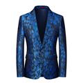 Men's Party Sparkle Elegant Blazer Jacket Regular Tailored Fit Regular Fit Print Single Breasted One-button Yellow Pink Blue Ginger Purple Fuchsia 2024