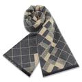 Men's Casual Daily Weekend Black Apricot Scarf Plaid