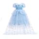 Frozen Princess Elsa Dress Cloak Flower Girl Dress Girls' Movie Cosplay Cosplay Costume Party Light Blue Children's Day Masquerade Wedding Wedding Guest Dress