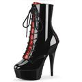 Women's Dance Boots Pole Dancing Shoes Performance Sexy Shoes Stilettos Ankle Boots Platform Stripper Shoes Lace-up Slim High Heel Round Toe Zipper Adults' Black