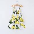 Kids Girls' Dress Animal Cartoon Floral Sleeveless Casual Active Daily Cotton Knee-length Floral Dress Summer Dress Summer Spring 2-12 Years 8601 Rainbow Bar 8602 orange 8602 purple