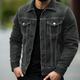 Men's Jacket Denim Jacket Outdoor Daily Wear Pocket Spring Fall Plain Fashion Streetwear Lapel Regular Black Blue Dark Blue Jacket