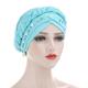 Women Fashion Pearls Muslim Scarf Hijabs Hat Women India Hat Solid Turban Hat Wrap Cap Head Scarf Headscarf Hat Female Hair Accessories