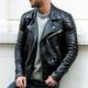 Men's Jacket Faux Leather Jacket Biker Jacket Motorcycle Jacket Daily Thermal Warm Rain Waterproof Oversized Fall Solid Color Casual Turndown Regular Loose Fit Black Jacket