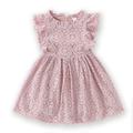 Kids Girls' Dress Party Dress Solid Color Short Sleeve Wedding Special Occasion Birthday Lace Ruffle Fashion Elegant Princess Cotton Lace Knee-length Party Dress Lace Dress A Line Dress Summer Spring