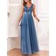 Women's Sequin Dress Prom Dress Party Dress Sparkly Dress Long Dress Maxi Dress Blue Sleeveless Sparkly Glitter Fall Winter V Neck Fashion Evening