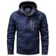 Men's Fleece Jacket Hoodie Jacket Outdoor Daily Wear Thermal Warm Pocket Fall Winter Plain Fashion Streetwear Hooded Short Black Dark Blue Jacket