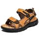 Men's Sandals Flat Sandals Outdoor Hiking Sandals Sports Sandals Beach Daily Nappa Leather Breathable Non-slipping Loafer Black Yellow Brown Summer Spring